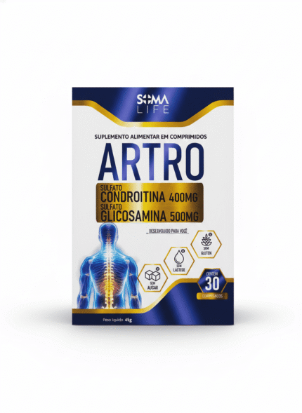 Suplemento Alimentar Condroitina 400mg + Glicosamina 500mg Soma Life Artro 30 Comprimidos