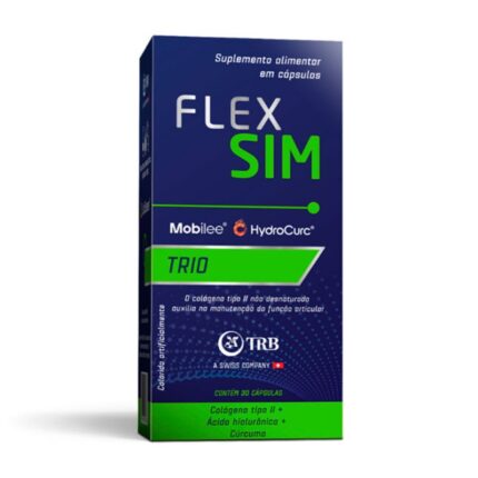 Flex Sim Trio Colágeno Tipo II + Ácido Hialurônico + Cúrcuma 30 Comprimidos TRB